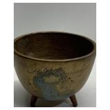 VASE W/ CHIP, ANTIQUE GLASSWARE, VASE W/ METAL