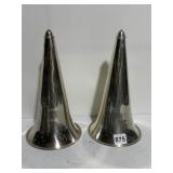 TWO METAL FLOWER HOLDERS