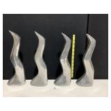 PEWTER MODERN 12" H CANDLESTICKS - 4PIECES