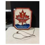 BLACK LABEL ELECTRIC BEER SIGN PLASTIC