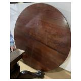 MAHOGANY 49 ROUND TOP MASSIVE CLAW FEET TABLE