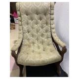 WOOD FRAME ROCKER ANTIQUE PC. AS FOUND IN BARN