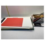 LEDGER BOOK, FOLDERS, FASTENERS, STAMP JUST