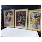 THREE FRAMED PRINTS NUTCRACKER PRINT HAS CRACKED