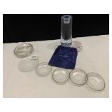 6" H THICK MODERN CANDLE STICK - 4 WAX CATCHERS