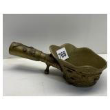 BRASS HANDLE SERVING DISH STAMPED CHINA