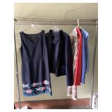 TALBOTS SZ 2P NAVY TANK DRESS WITH EMBROIDERED