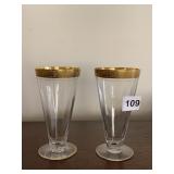 GOLD RIM GLASSES ROSE DESIGN