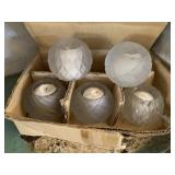 SET OF 5 CANDLES W/ GLASS HOLDERS