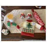 ROLLING PIN, SWEATER, SPODE S/P SHAKER, ETC.
