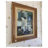 WOMAN AT KITCHEN TABLE PRINT 32" X 27"