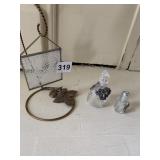 PERFUME BOTTLES, HANGER W/ GLASS PANEL