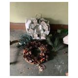 HOUSE WREATH AND PINECONE WREATH