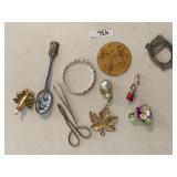 MINI FRAME, PINS, COLLECTORS SPOON, BRACELET