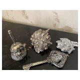 SANTA SILVERPLATE BELL, KEY, FLOWER ETC.