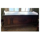 LANE CEDAR CHEST, DAMAGE TO TOP