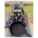 APRON, CAST IRON POT, PICTURE FRAME