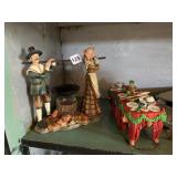 HARVEST SCENE FIGURINE AND DINING TABLE W/ MINI