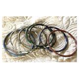 SET OF 8 CLOISONNE BANGLE BRACELETS