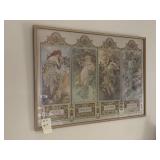 FRAMED FOUR SEASONS PRINT, 21X29