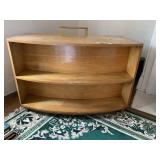 UNUSUAL DESK, SOLID WOOD, BOOKSHELF IN FRONT,