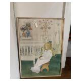 FRAMED PRINT OF BIG SISTER WAITING FOR BABY,