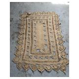 HAND WOVEN NATURAL JUTE THROW RUG, 74X52