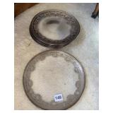 SILVER OVERLAY 8 PLATES VERY GOOD CONDITION