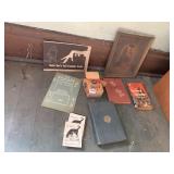 BLACK CAT BOOK PLATES, JESUS PICTURE, USS BOX OF