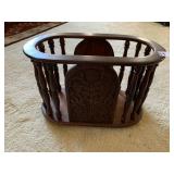 MAGAZINE HOLDER CARVED FLOWER FRONT