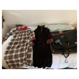 GARMENT BAG, MODEST PLAID NIGHTGOWN, ROBE, SATIN
