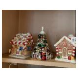CHRISTMAS SOAP DISPENSER AND HOUSES