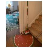 CHRISTMAS THEME BROOM AND DUSTPAN, WATERMELON