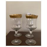 GOLD RIM WINE GLASSES
