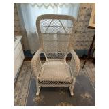 WHITE WHICKER ROCKING CHAIR