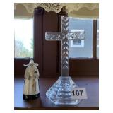 GLASS CROSS THE ABBESS ROYAL WOSTER CANDLE