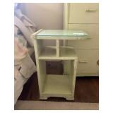 NIGHTSTAND WITH GLASS TOP, 12X17X24.5