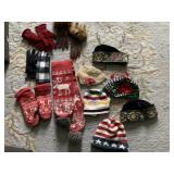 PENDELTON KNIT HAT, MATCHING MITTENS SCARF, OTHER