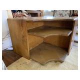 CORNER TABLE W/ 2 LOWER SHELVES SOLID WOOD GREAT