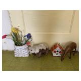 BEAR, BIRD HOUSE, REIN DEER, TULIPS