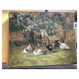 ROOSTER ON CANVAS 15/995 SIGNED LL SEE PHOTO