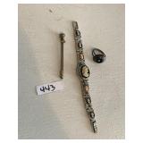 KRISTINE CAMEO LADIES WATCH, TURQUOISE RING