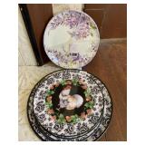 6 ROOSTER PLATES MATCHING PLATTER