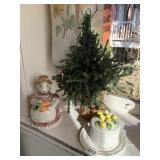 RABBIT TEA POT W/ CHIP ON HAT, TREE, CONDIMENT