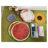 WATERMELON PLACEMATS, PAPER PLATES, BLASTER FULL