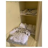 FULL SIZE LINENS, LARGE NUMBER OF SOLID WHITE,