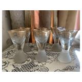 FROSTED BASE 4.75" H GOLD RIMMED GLASSES