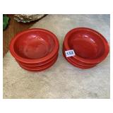 PIER ONE 8 RED CEREAL BOWLS