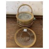 GOLD RIM PLATES 14 - 8. 25" D VERY GOOD CONDITION