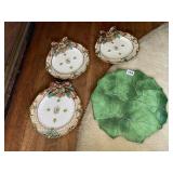 FITZ FLOYD SERVING DISHES, AND LEAF PLATTER